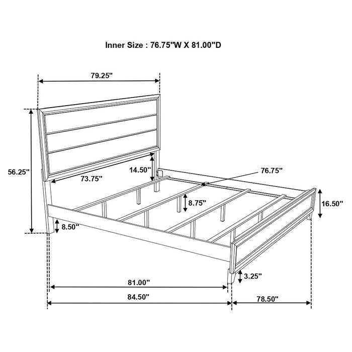 Watson Wood Eastern King Panel Bed Grey Oak - Walo Furniture 