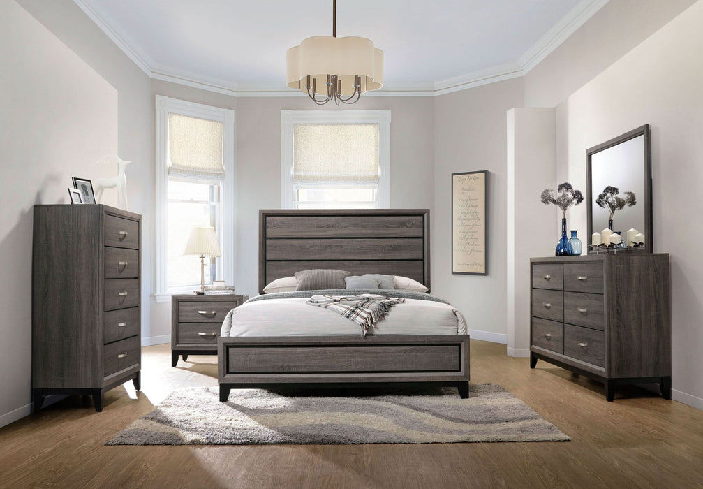 Watson Wood Eastern King Panel Bed Grey Oak - Walo Furniture 