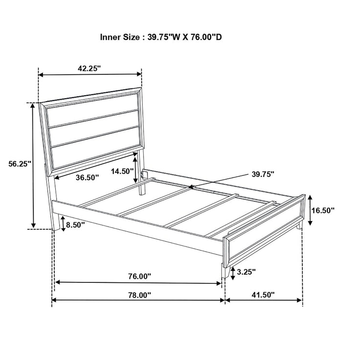 Watson Wood Twin Panel Bed Grey Oak - Walo Furniture 