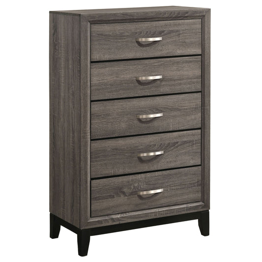 Watson 5-drawer Bedroom Chest Grey Oak - Walo Furniture 