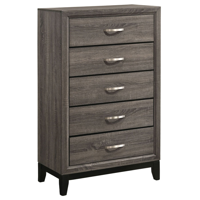 Watson 5-drawer Bedroom Chest Grey Oak - Walo Furniture 