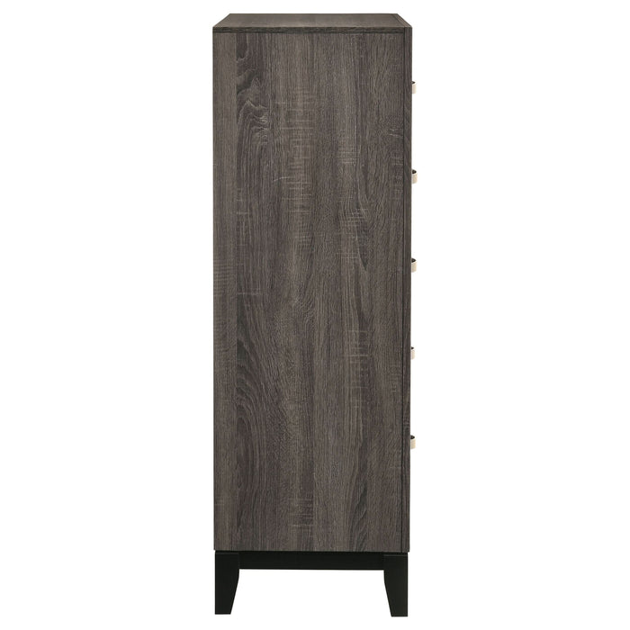 Watson 5-drawer Bedroom Chest Grey Oak - Walo Furniture 