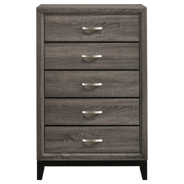 Watson 5-drawer Bedroom Chest Grey Oak - Walo Furniture 