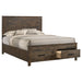 Woodmont Eastern King Storage Bed Rustic Golden Brown - Walo Furniture 