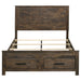 Woodmont Eastern King Storage Bed Rustic Golden Brown - Walo Furniture 