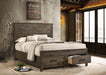 Woodmont Eastern King Storage Bed Rustic Golden Brown - Walo Furniture 