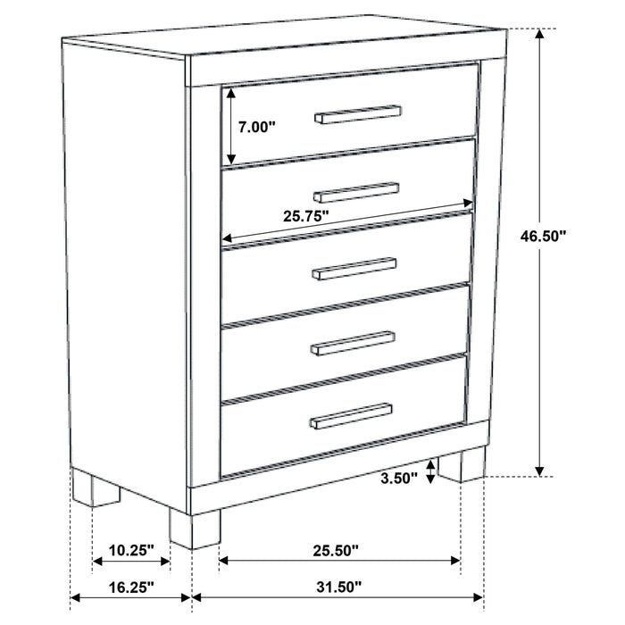 Woodmont 5-drawer Bedroom Chest Rustic Golden Brown - Walo Furniture 