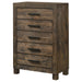 Woodmont 5-drawer Bedroom Chest Rustic Golden Brown - Walo Furniture 