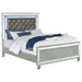 Gunnison Wood Eastern King LED Panel Bed Silver Metallic - Walo Furniture 