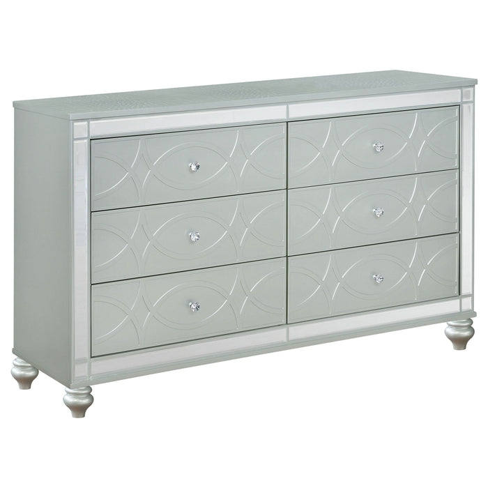 Gunnison 6-drawer Dresser Silver Metallic - Walo Furniture 