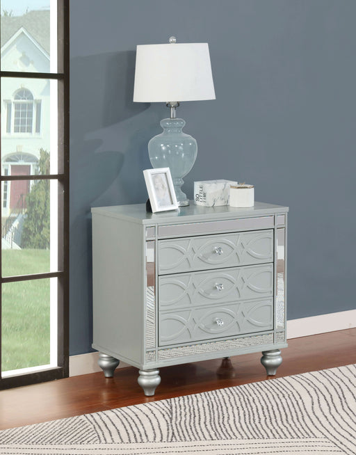 Gunnison 2-drawer Nightstand Silver Metallic - Walo Furniture 