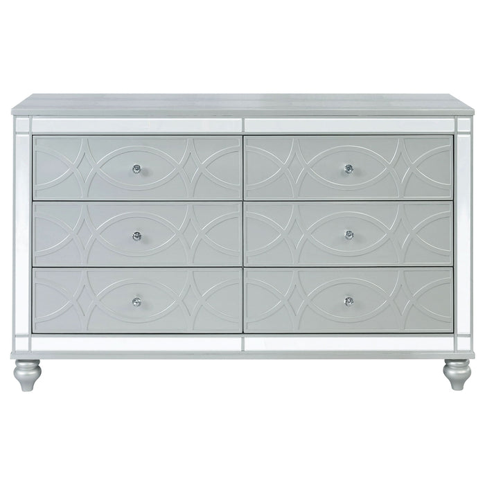 Gunnison 6-drawer Dresser Silver Metallic - Walo Furniture 