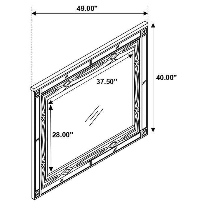 Gunnison Dresser Mirror Silver Metallic - Walo Furniture 