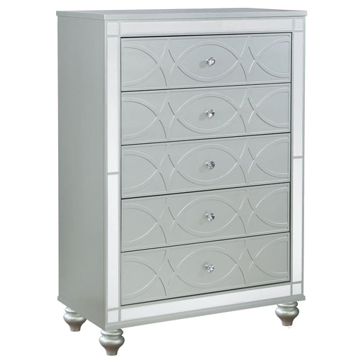 Gunnison 5-drawer Bedroom Chest Silver Metallic - Walo Furniture 