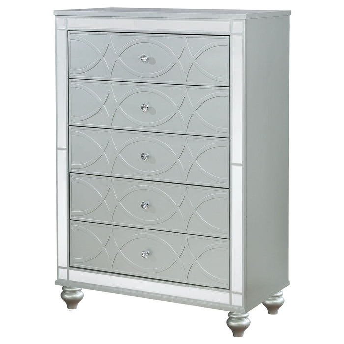 Gunnison 5-drawer Bedroom Chest Silver Metallic - Walo Furniture 