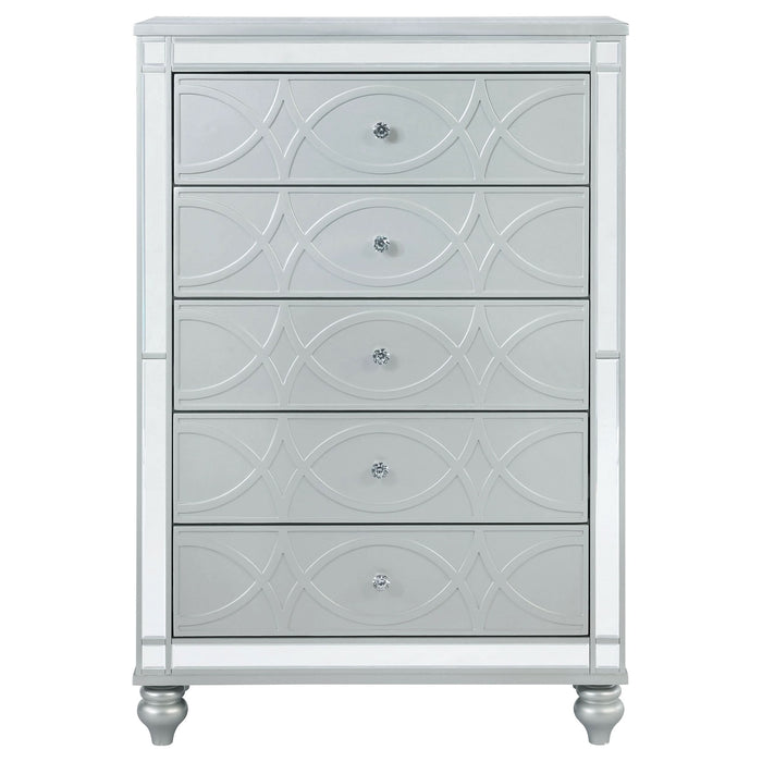 Gunnison 5-drawer Bedroom Chest Silver Metallic - Walo Furniture 