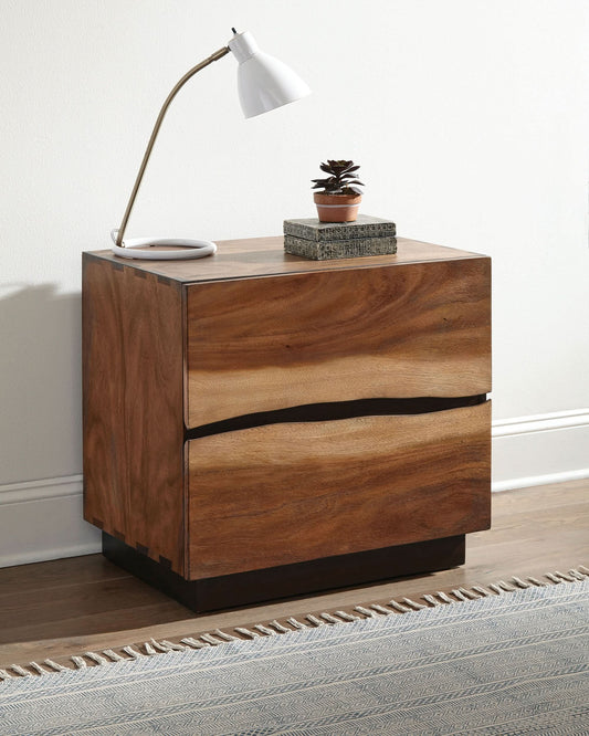 Winslow 2-drawer Nightstand Smokey Walnut - Walo Furniture 