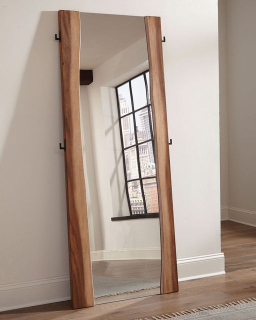 Winslow 31 x 76 Inch Standing Floor Mirror Smokey Walnut - Walo Furniture 