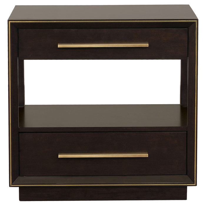 Durango 2-drawer Nightstand Smoked Peppercorn - Walo Furniture 