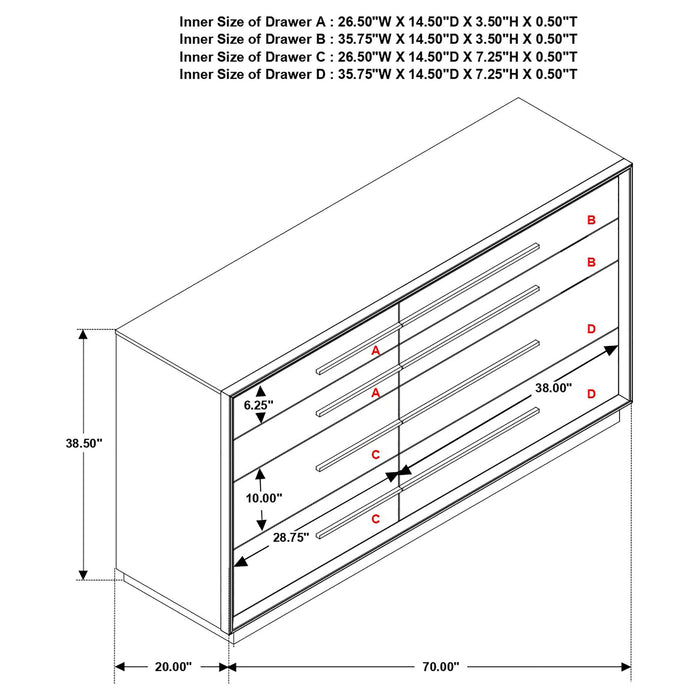 Durango 8-drawer Dresser Smoked Peppercorn - Walo Furniture 