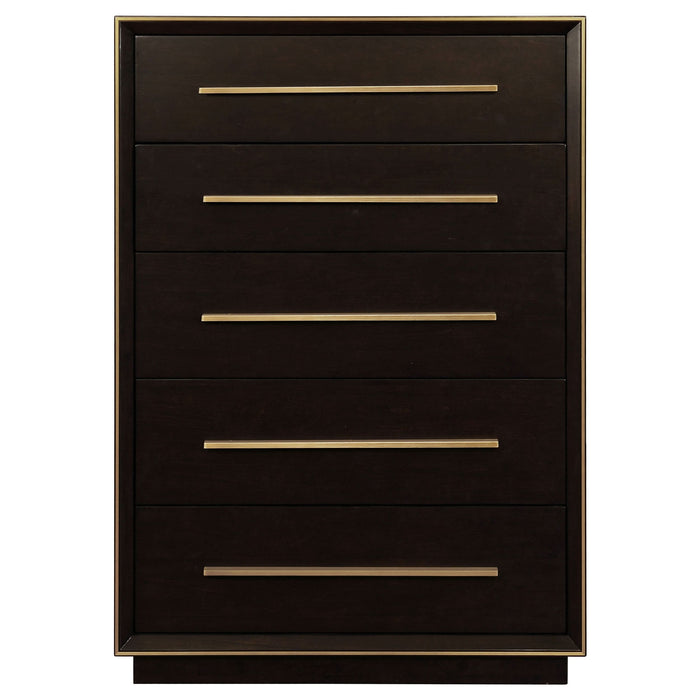 Durango 5-drawer Bedroom Chest Smoked Peppercorn - Walo Furniture 