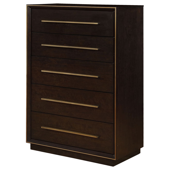 Durango 5-drawer Bedroom Chest Smoked Peppercorn - Walo Furniture 