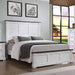 Hillcrest Wood Eastern King Panel Bed Distressed White - Walo Furniture 