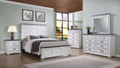 Hillcrest Wood Eastern King Panel Bed Distressed White - Walo Furniture 