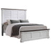 Hillcrest Wood Queen Panel Bed Distressed White - Walo Furniture 