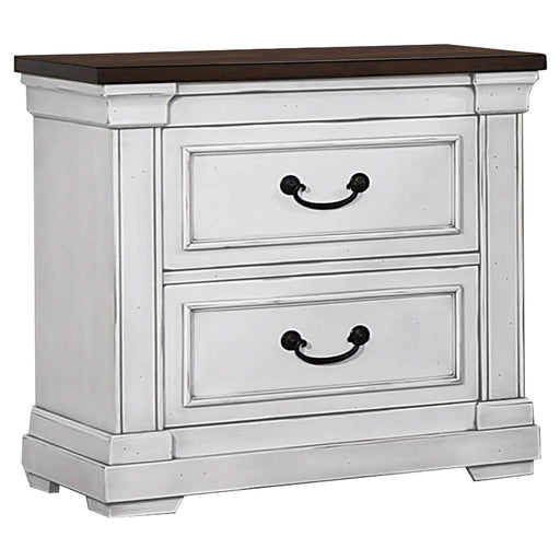 Hillcrest 2-drawer Nightstand Distressed White - Walo Furniture 