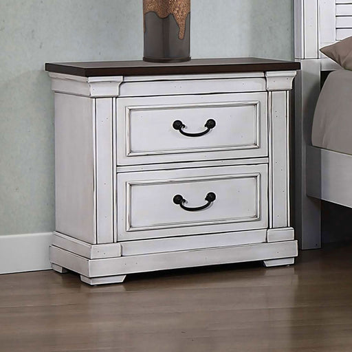 Hillcrest 2-drawer Nightstand Distressed White - Walo Furniture 