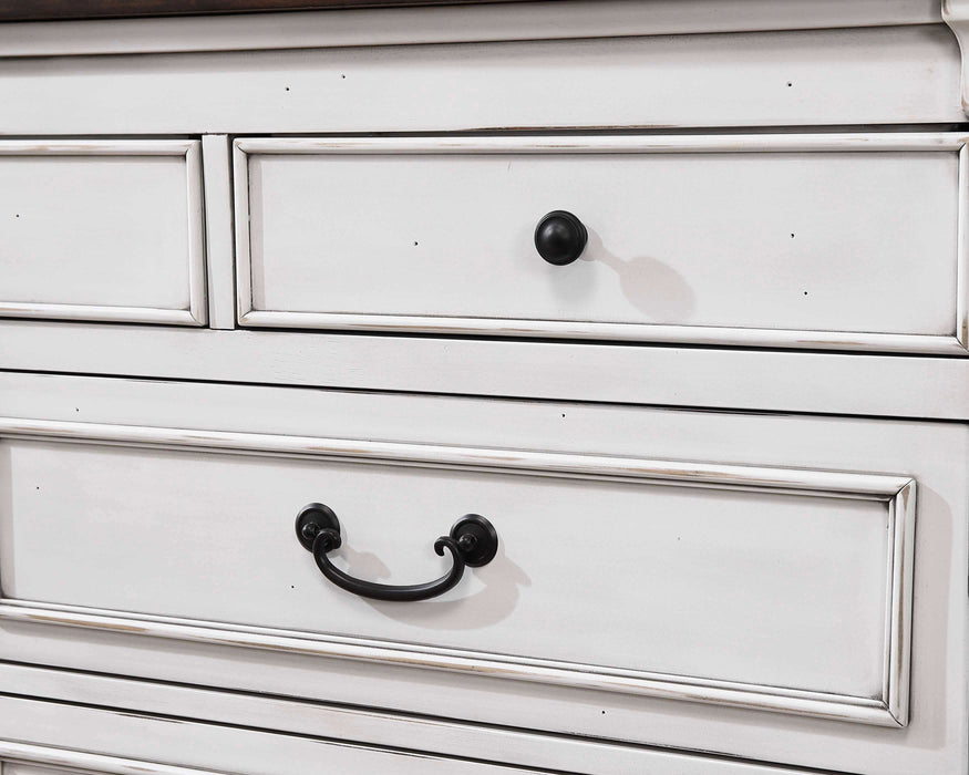 Hillcrest 9-drawer Dresser Distressed White - Walo Furniture 