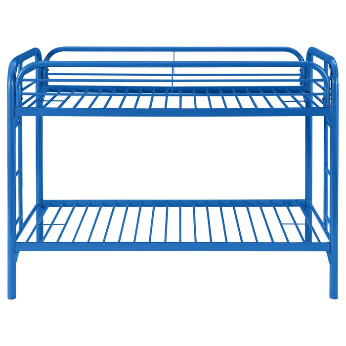 Morgan Metal Twin Over Twin Bunk Bed Blue - Walo Furniture 