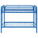 Morgan Metal Twin Over Twin Bunk Bed Blue - Walo Furniture 