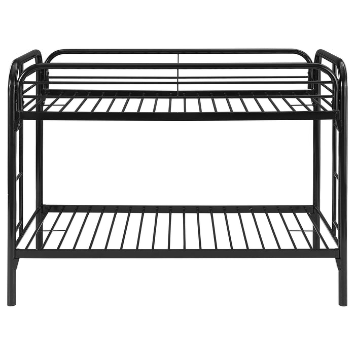 Morgan Metal Twin Over Twin Bunk Bed Black - Walo Furniture 