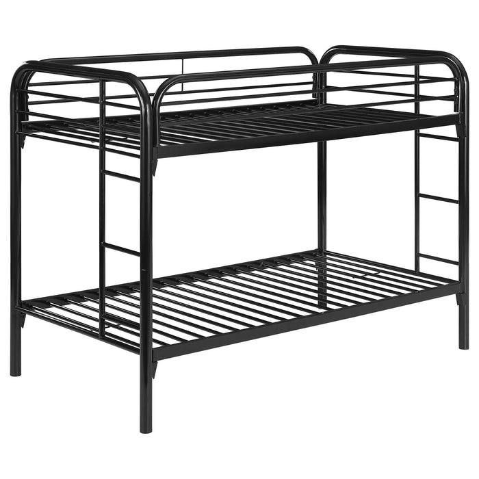 Morgan Metal Twin Over Twin Bunk Bed Black - Walo Furniture 