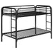 Morgan Metal Twin Over Twin Bunk Bed Black - Walo Furniture 