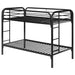 Morgan Metal Twin Over Twin Bunk Bed Black - Walo Furniture 