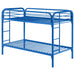 Morgan Metal Twin Over Twin Bunk Bed Blue - Walo Furniture 