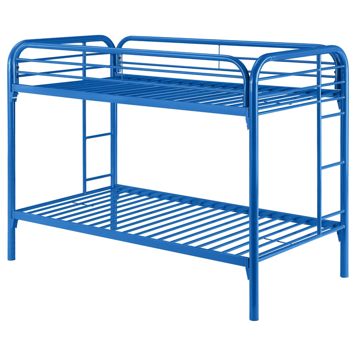 Morgan Metal Twin Over Twin Bunk Bed Blue - Walo Furniture 