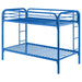 Morgan Metal Twin Over Twin Bunk Bed Blue - Walo Furniture 