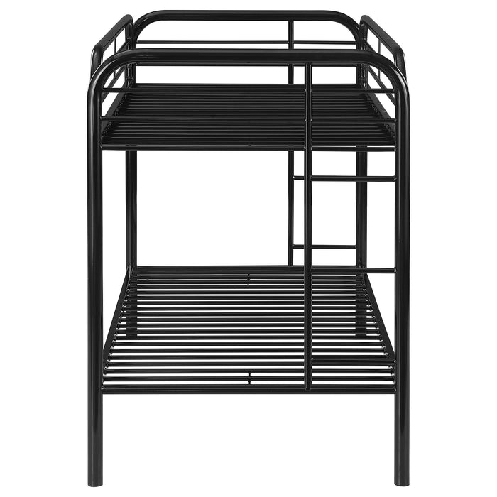 Morgan Metal Twin Over Twin Bunk Bed Black - Walo Furniture 