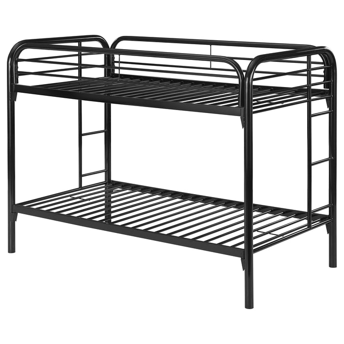 Morgan Metal Twin Over Twin Bunk Bed Black - Walo Furniture 