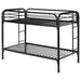 Morgan Metal Twin Over Twin Bunk Bed Black - Walo Furniture 