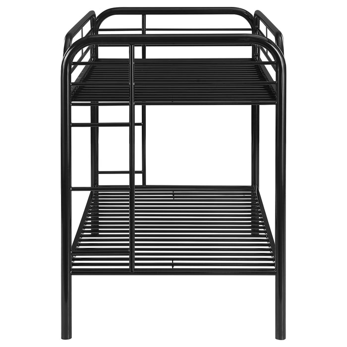 Morgan Metal Twin Over Twin Bunk Bed Black - Walo Furniture 