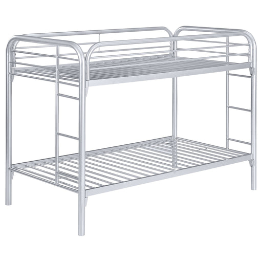 Morgan Metal Twin Over Twin Bunk Bed Silver - Walo Furniture 