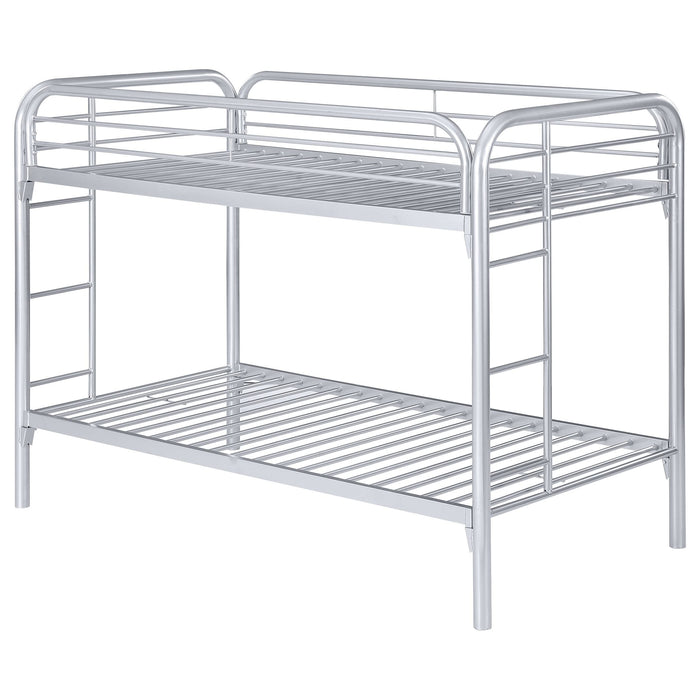 Morgan Metal Twin Over Twin Bunk Bed Silver - Walo Furniture 