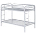 Morgan Metal Twin Over Twin Bunk Bed Silver - Walo Furniture 