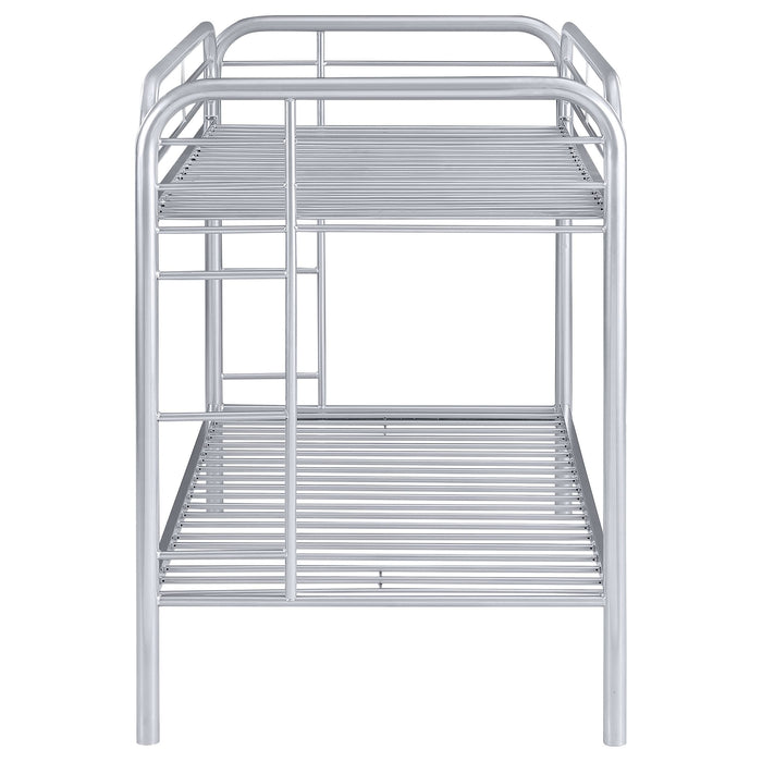 Morgan Metal Twin Over Twin Bunk Bed Silver - Walo Furniture 