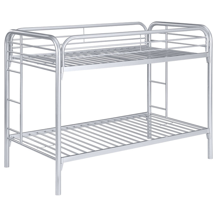 Morgan Metal Twin Over Twin Bunk Bed Silver - Walo Furniture 